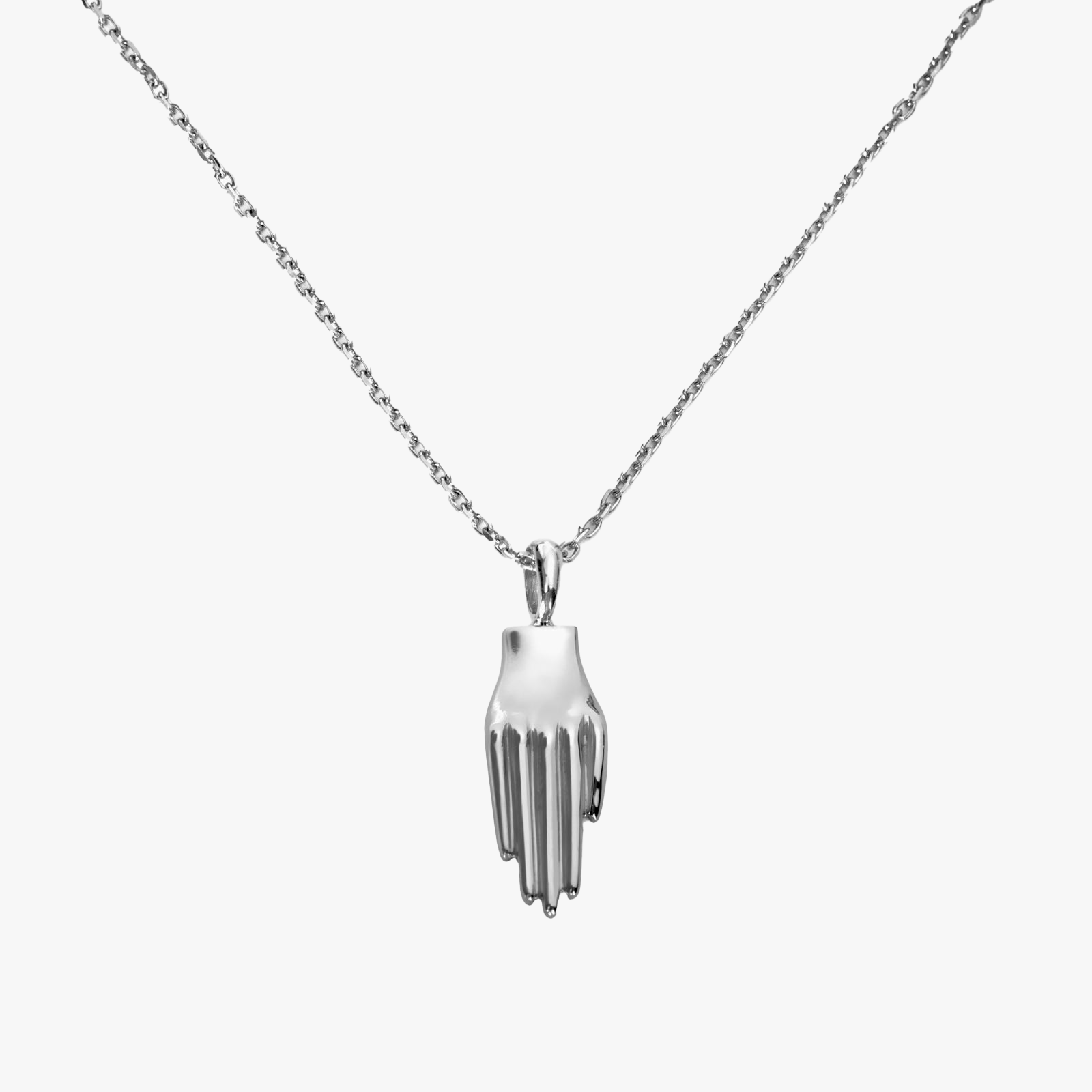 Hand Necklace Silvery