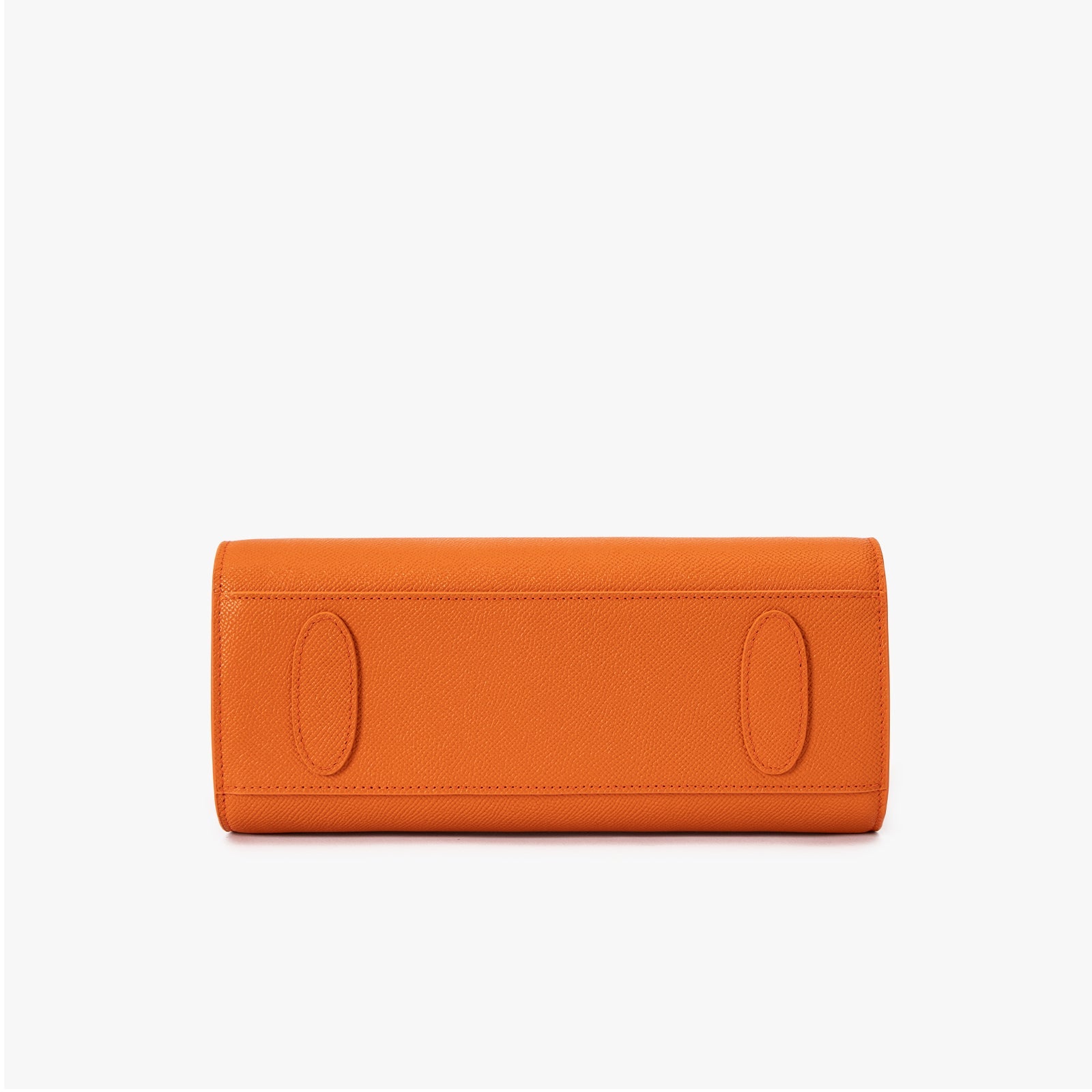 Orange Saffiano Leather Structured Bag