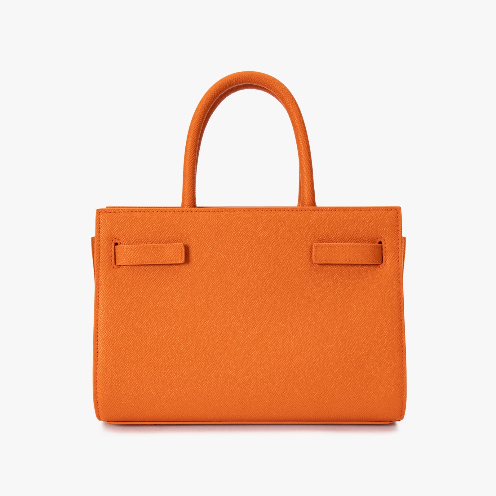 Orange Saffiano Leather Structured Bag