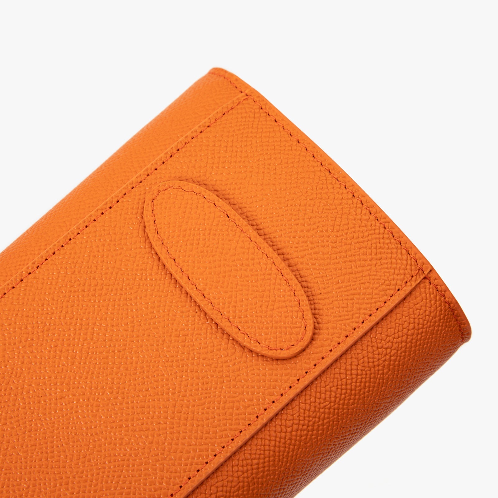 Orange Saffiano Leather Structured Bag